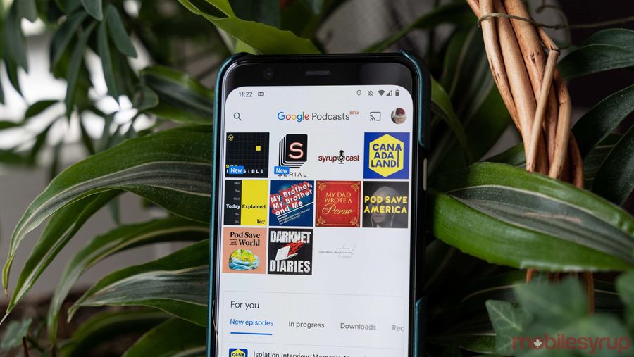 Google Podcasts header