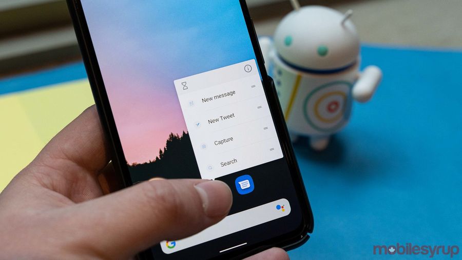 Pixel 4 long press