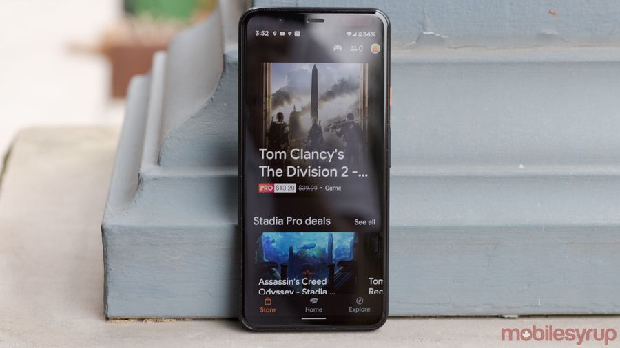Google Stadia on phone