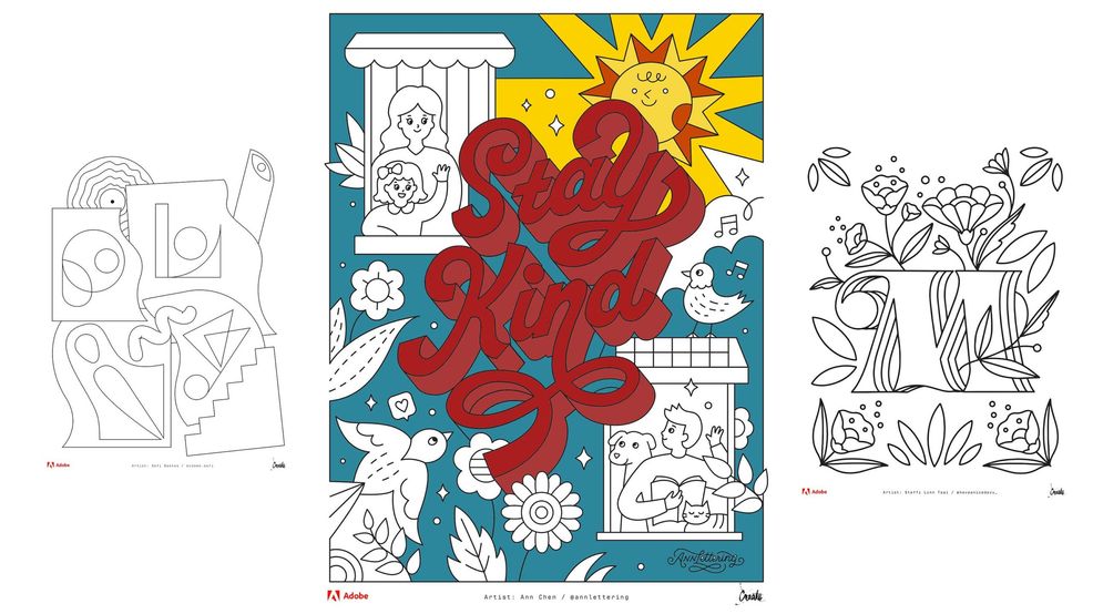 Adobe gives away free colouring book online