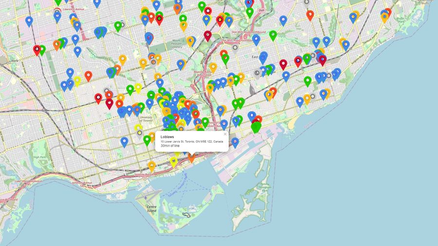 Grocery store wait times in Toronto