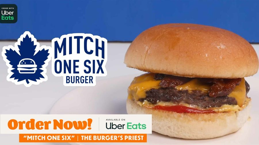 Uber Eats Mitch Marner burger