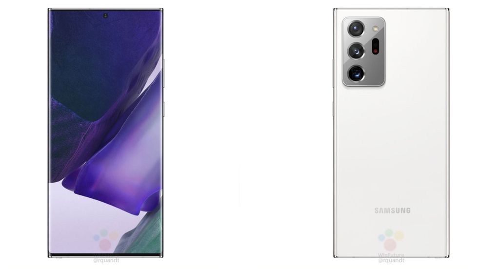 Samsung Galaxy Note 20 Ultra render leaks in Mystic White colour variant