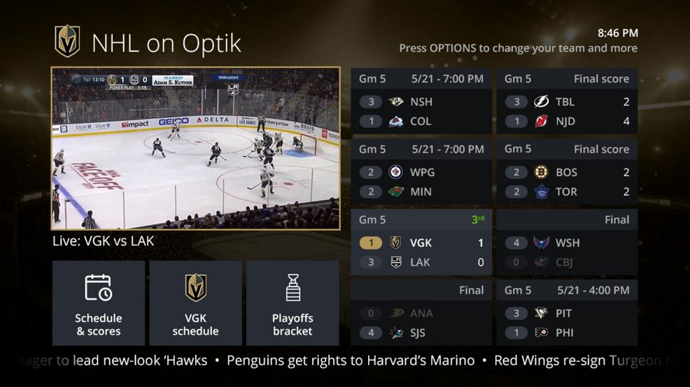 Telus launches ‘NHL on Optik TV’ app