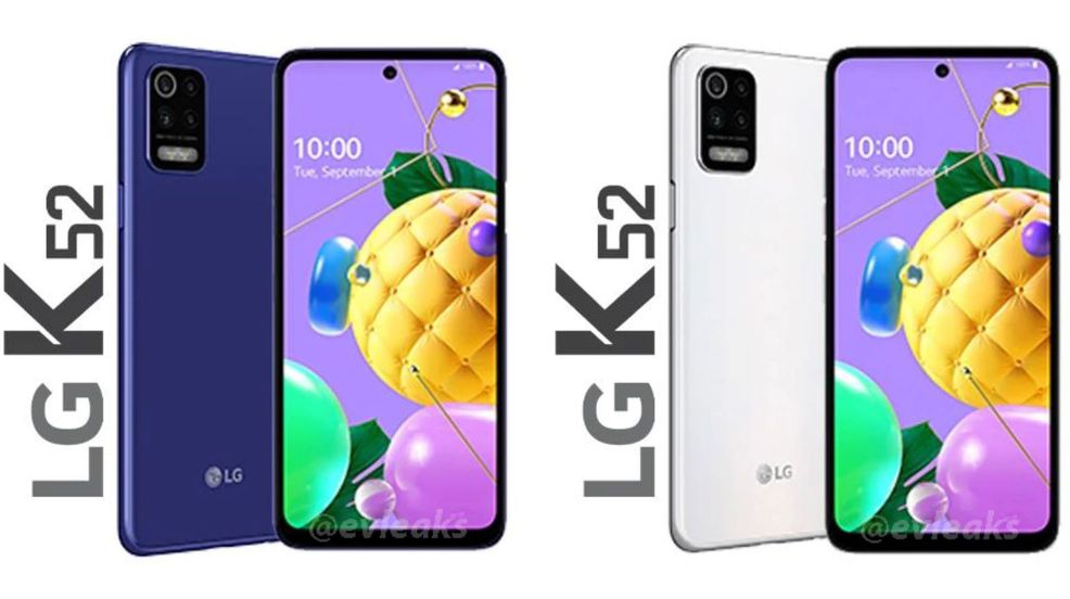 LG K52 leaks in blue and white with 6.6-inch display and 4,000mAh battery