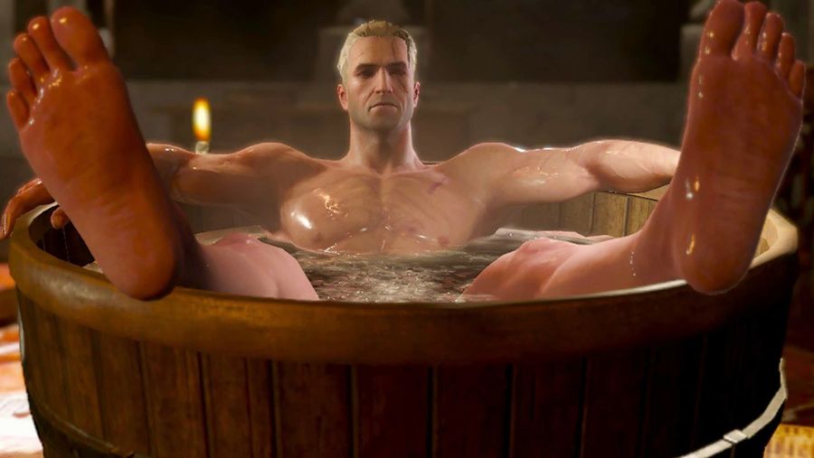 The Witcher 3 Wild Hunt Complete Edition Geralt bathing