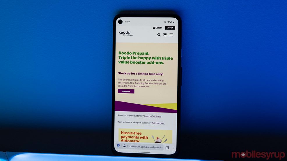 Koodo prepaid booster deal