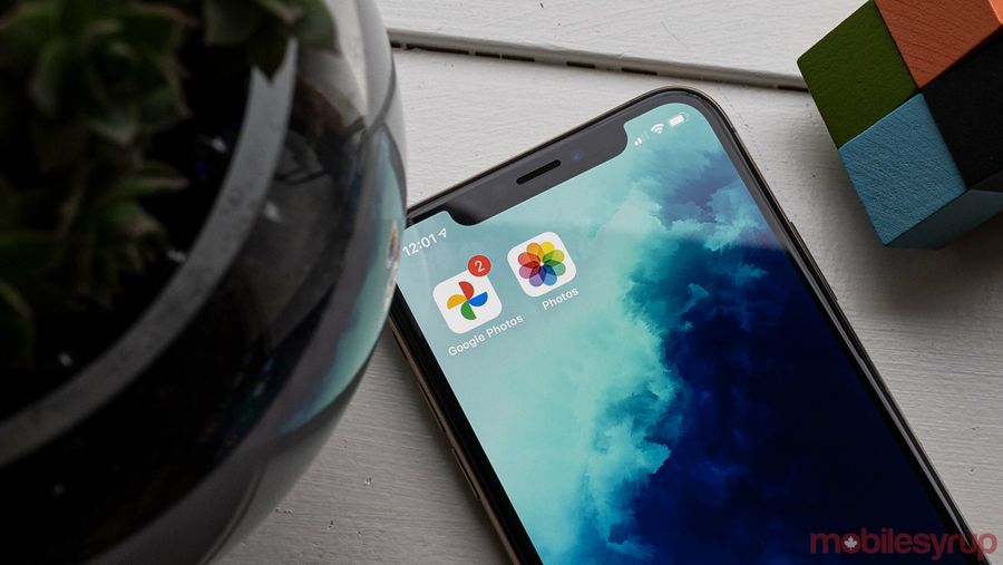 Apple and Google Photos apps on iPhone