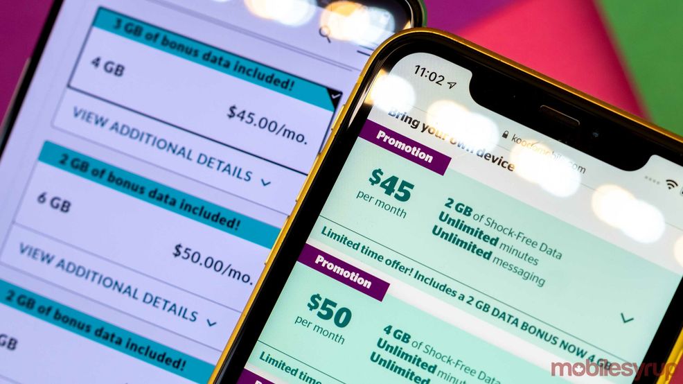 Koodo and Fido both offering 10GB plans for $60