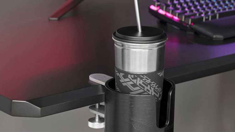 Ikea’s gaming collection includes a cup holder for your desk