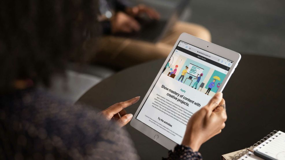 Apple's new education content on an iPad