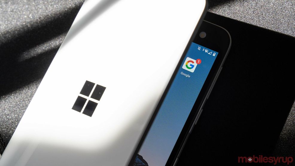 Google App on the Microsoft Surface Duo