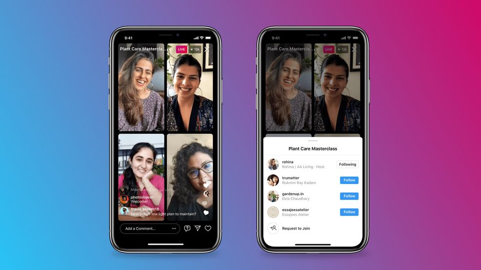 Instagram Live Rooms allows for up to four users simultaneously on broadcasts
