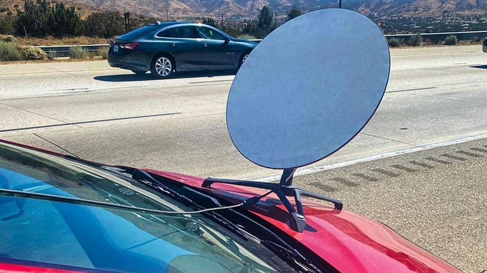 California driver ticketed for mounting Starlink dish to hood of car