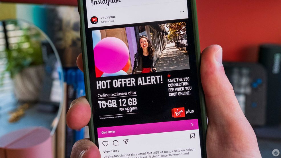Virgin Plus offering 12GB/$50 plans through Instagram ads