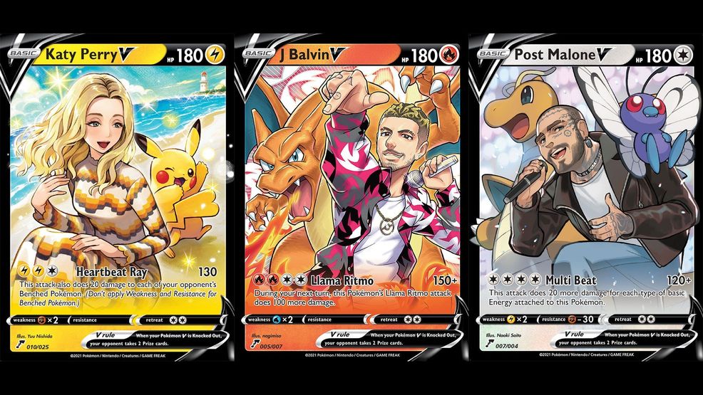 Pokémon shows off Post Malone and Katy Perry trading cards