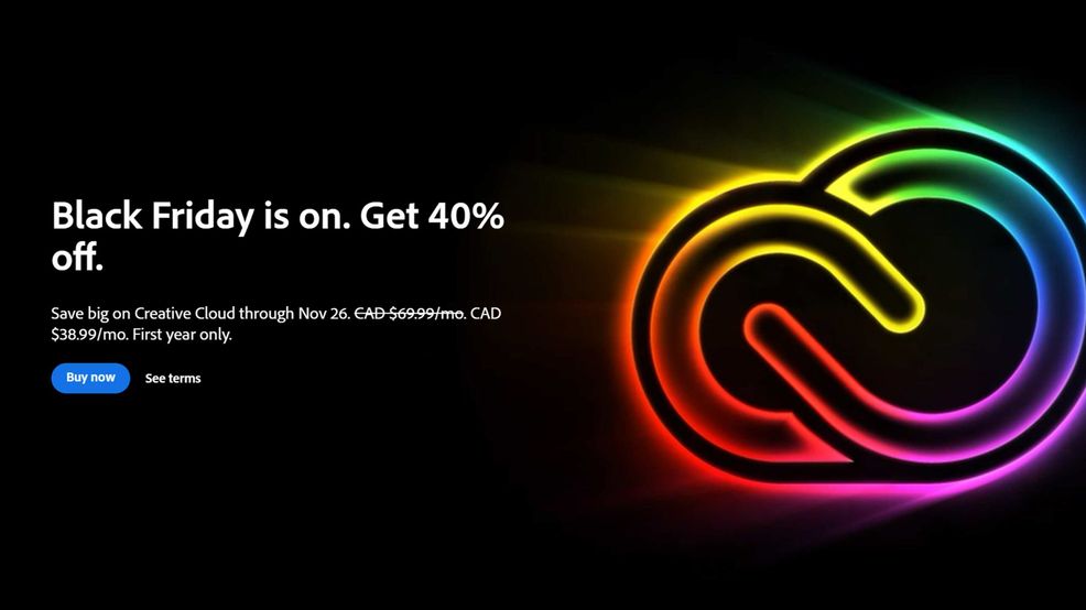Adobe Creative Cloud Black Friday deals discounts Photoshop and more