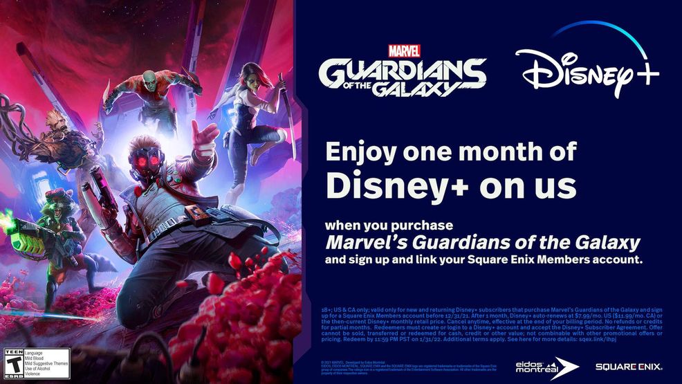 Get one month free of Disney+ when you buy Marvel’s Guardians of the Galaxy