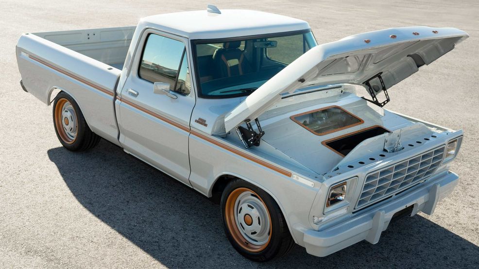 Ford begins selling electric motors, shows off vintage EV truck