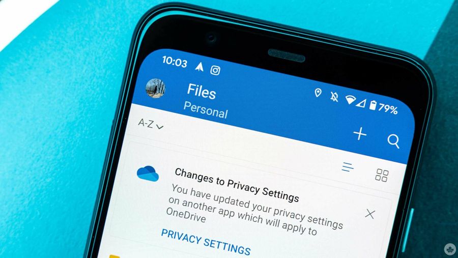 OneDrive app on Pixel 4