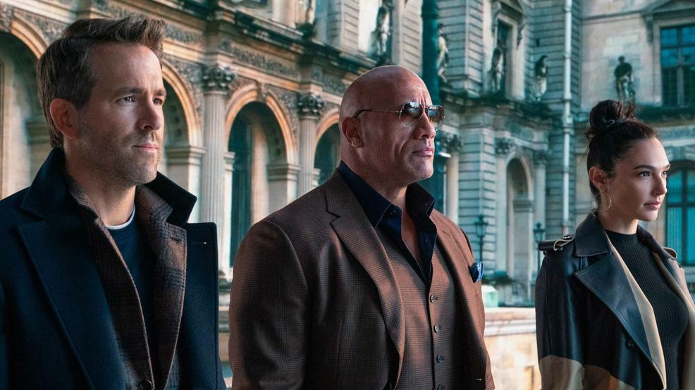 Red Notice Ryan Reynolds The Rock and Gal Gadot
