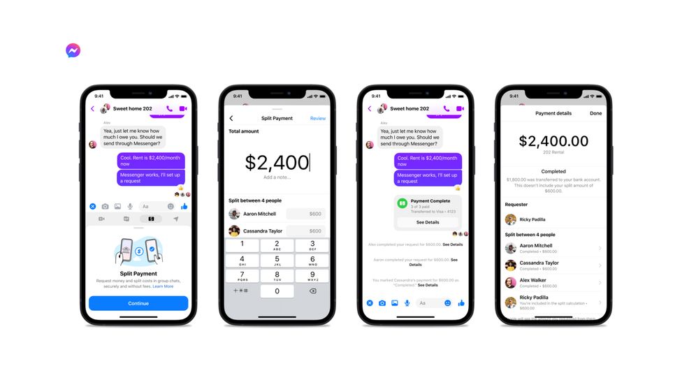 Facebook Messenger’s new bill splitting feature will be U.S. exclusive