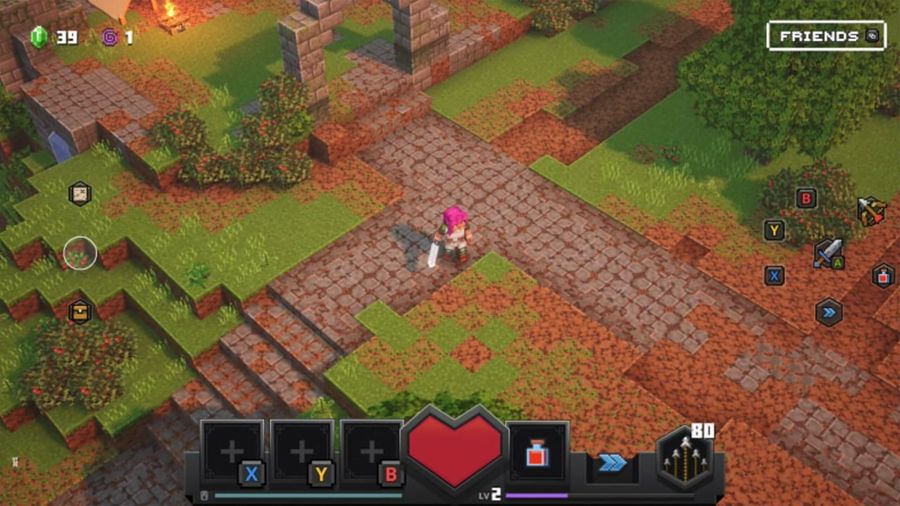 Xbox Cloud Gaming touch controls Minecraft Dungeons