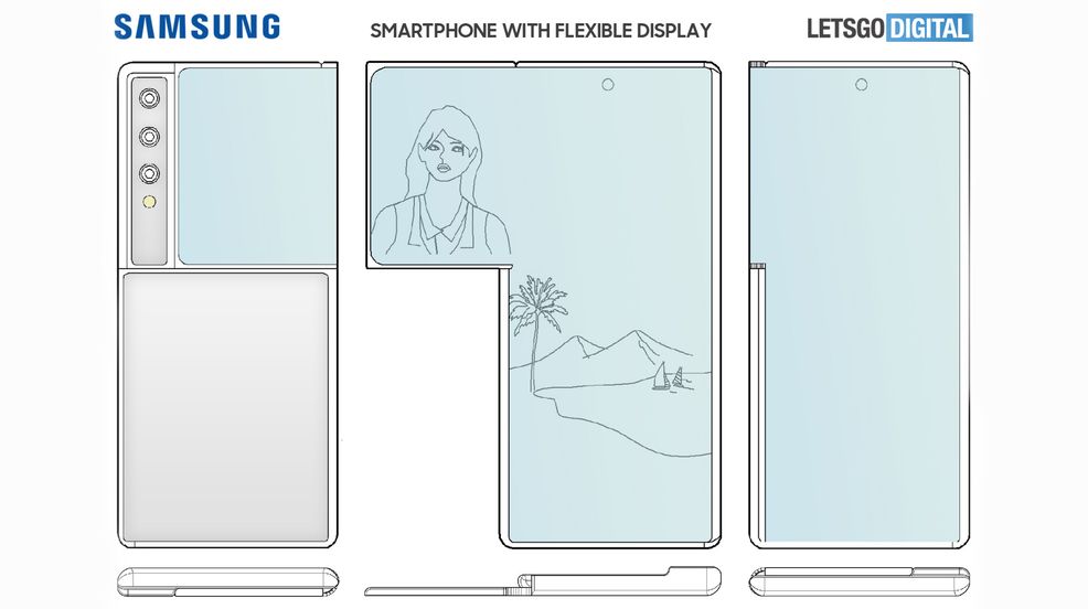Samsung patents handset with L-shaped display