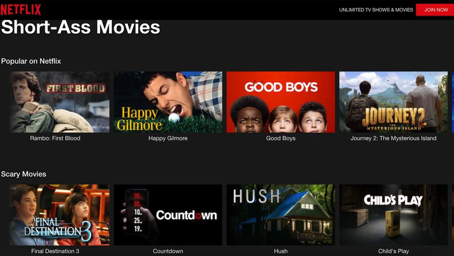 Netflix Short-Ass Movies