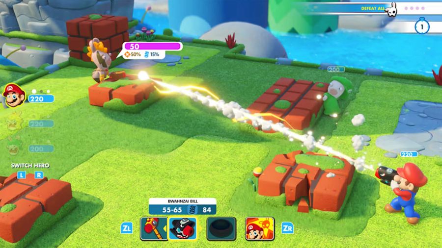 Mario + Rabbids Kingdom Battle Mario vs enemy