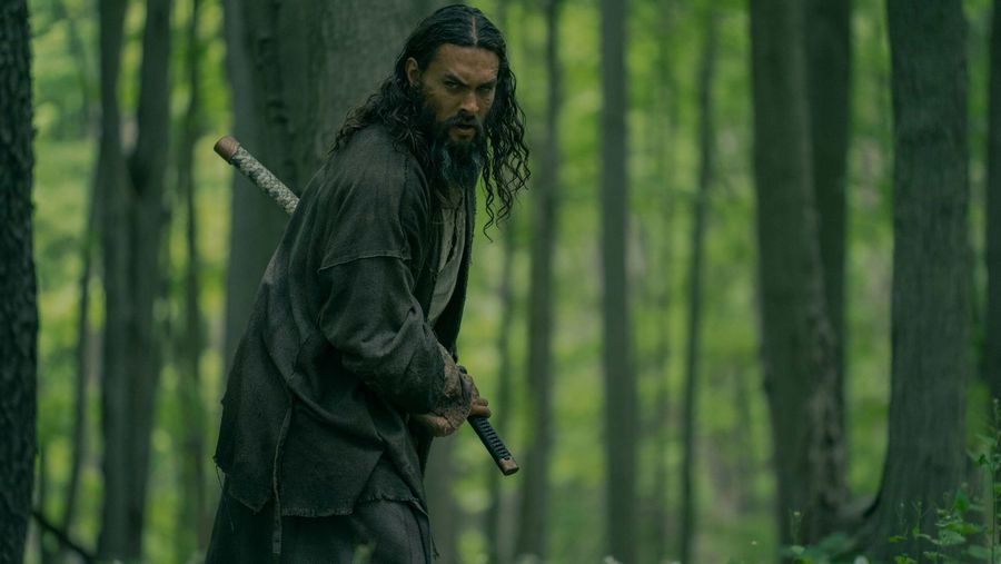 See Season 3 -- Jason Momoa is in a forest with a sword