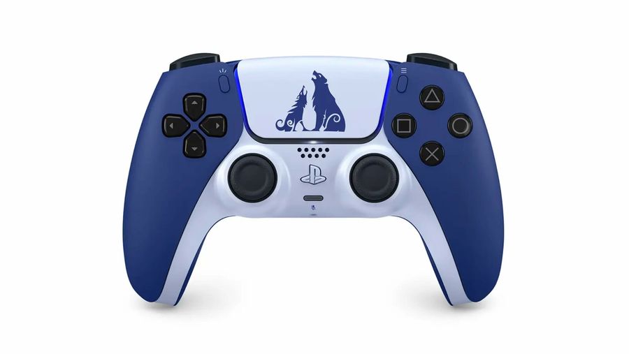 God of War: Ragnarok blue-and-white PS5 controller