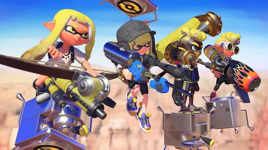 Splatoon 3 four Inklings