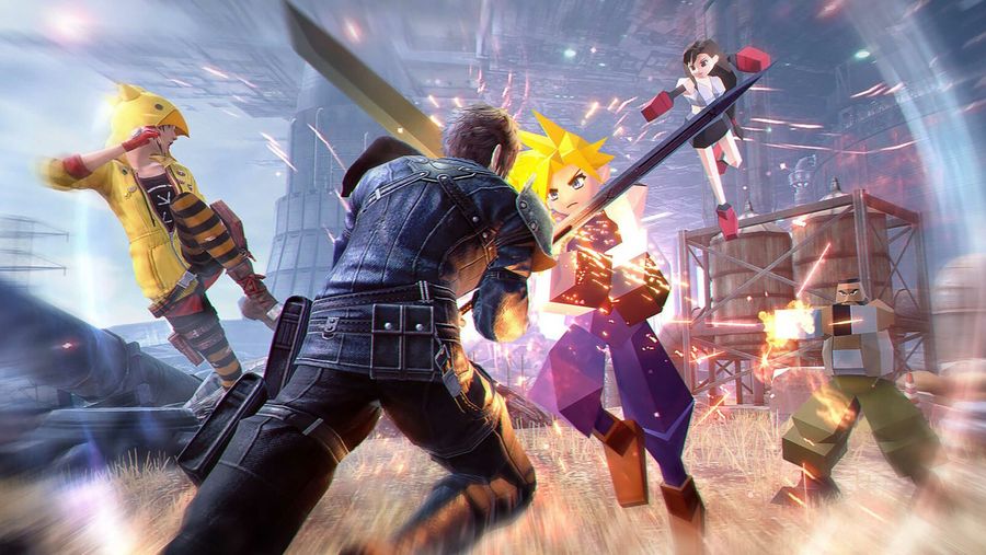 Final Fantasy VII The First Soldier blocky characters