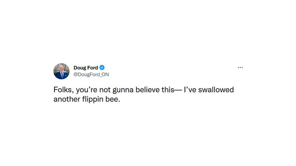 Parody Doug Ford Twitter account suspended [Update]