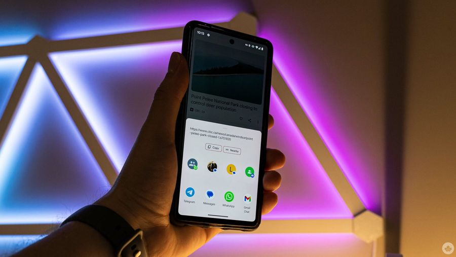 Android 13 share sheet on Pixel 7
