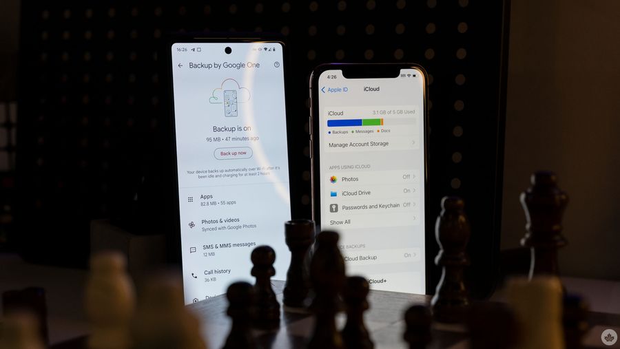 Google One and iCloud on smartphones