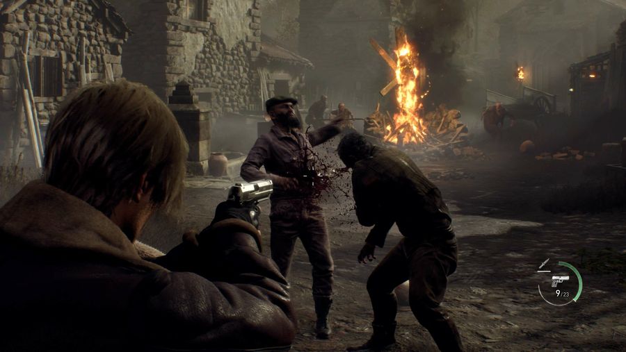 Resident Evil 4 remake village combat