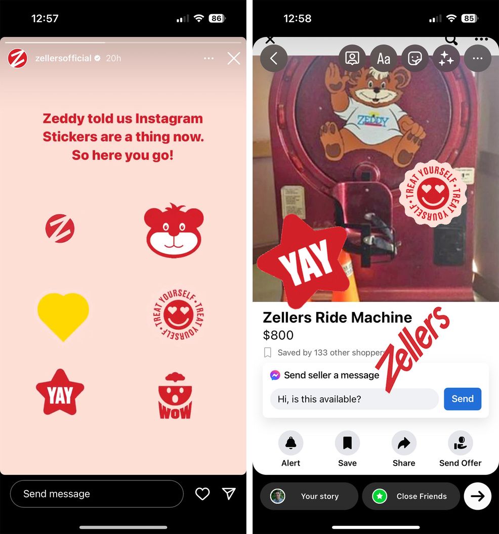 Zellers Stickers