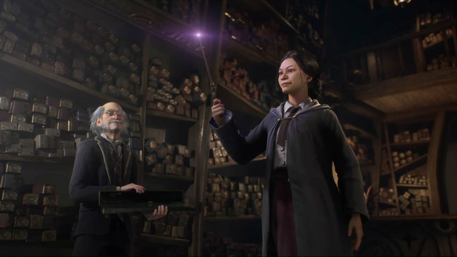 Hogwarts Legacy trying out wand