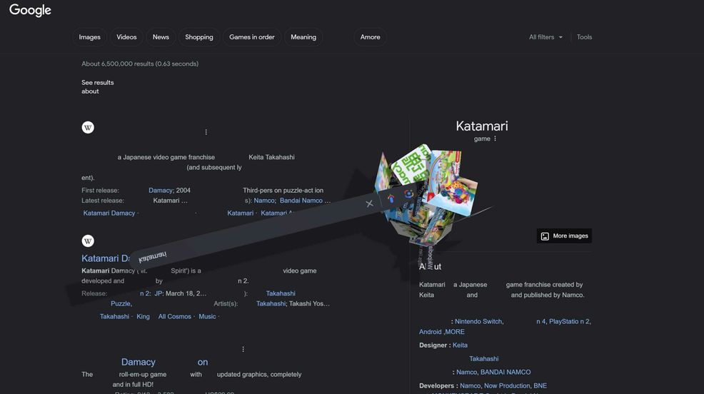 Google has a secret Katamari easter egg for you