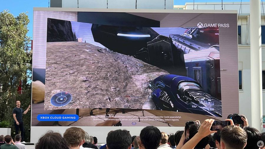 Mark Zuckerberg on stage to present Xbox Cloud Gaming on Meta Connect 3.