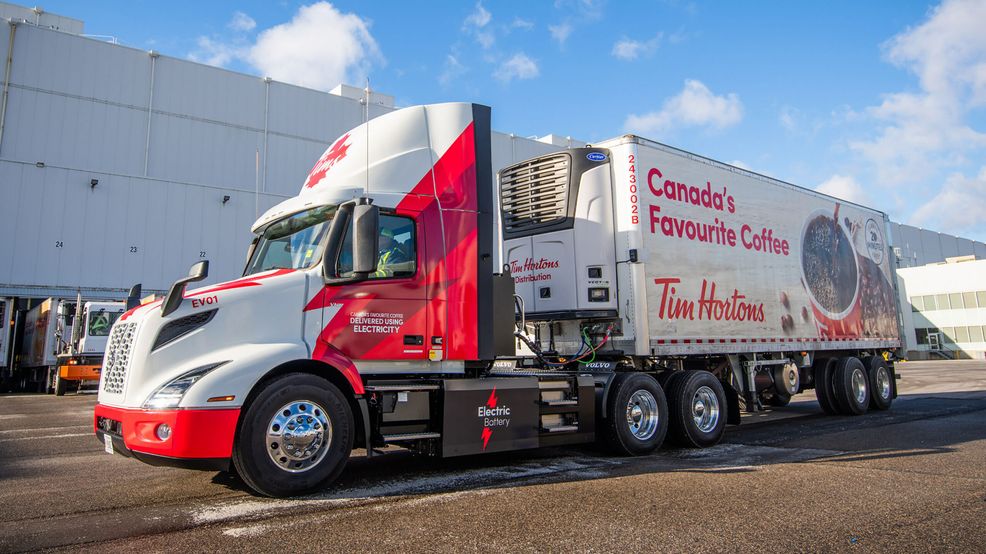Tim Hortons is using an electric transport truck in Ontario