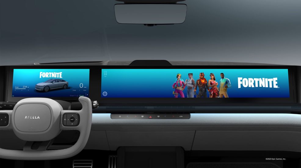 Sony and Honda Afeela EV showcases Fortnite on the front bumper