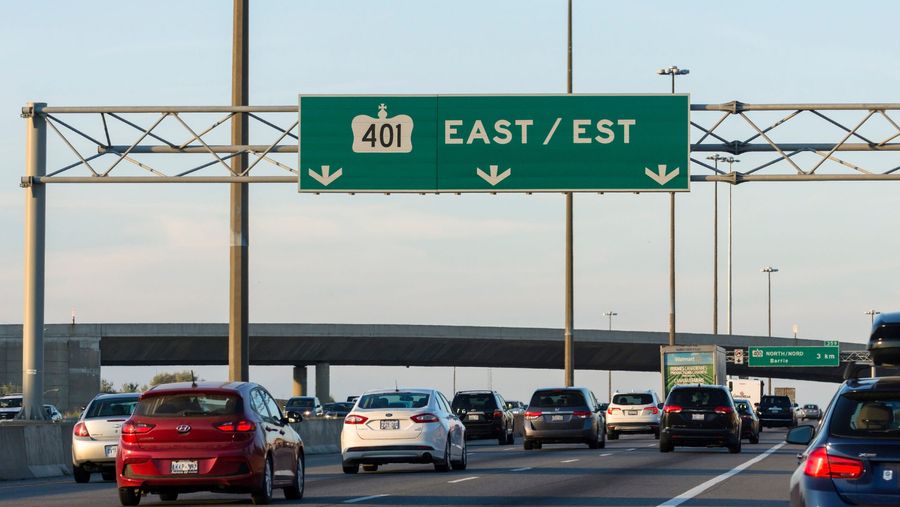 Highway 401 sign.