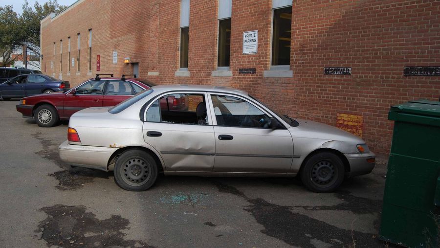 Broken car window