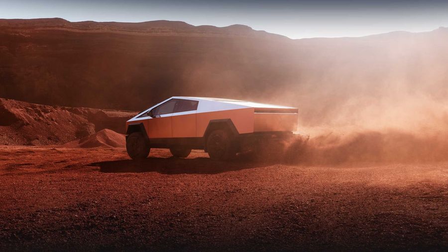 Tesla Cybertruck in desert
