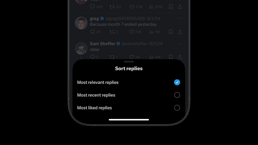 X (Twitter) sort replies