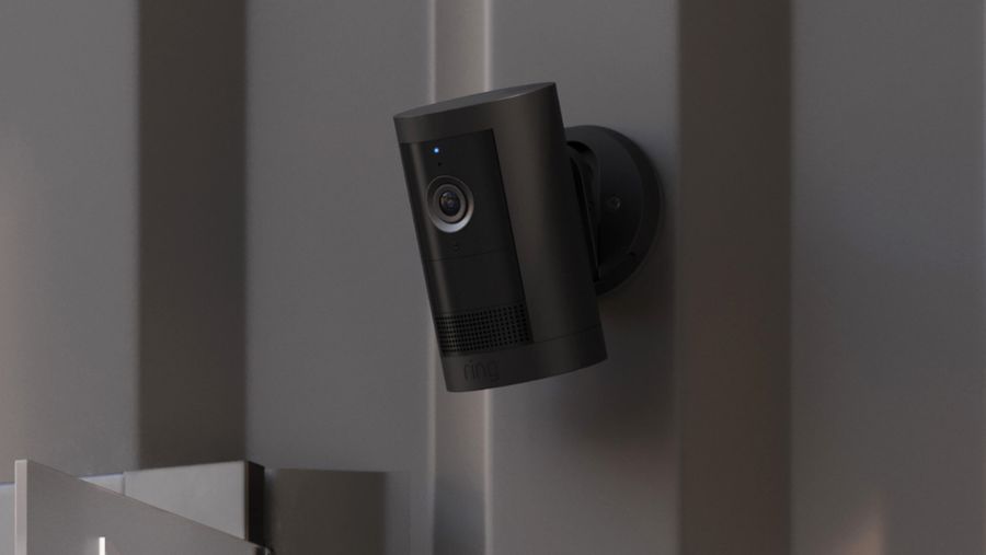 Amazon's Ring Outdoor Camera Plus in black.