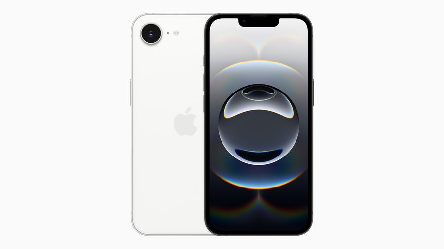 Front and back of the iPhone 16e.